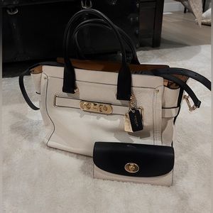 COACH Swagger 2way Shoulder Bag Handbag and matching COACH Wallet